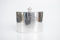 Teacaddy del 18° secolo George III London Sterling Silver C.A.I.C. & Greene