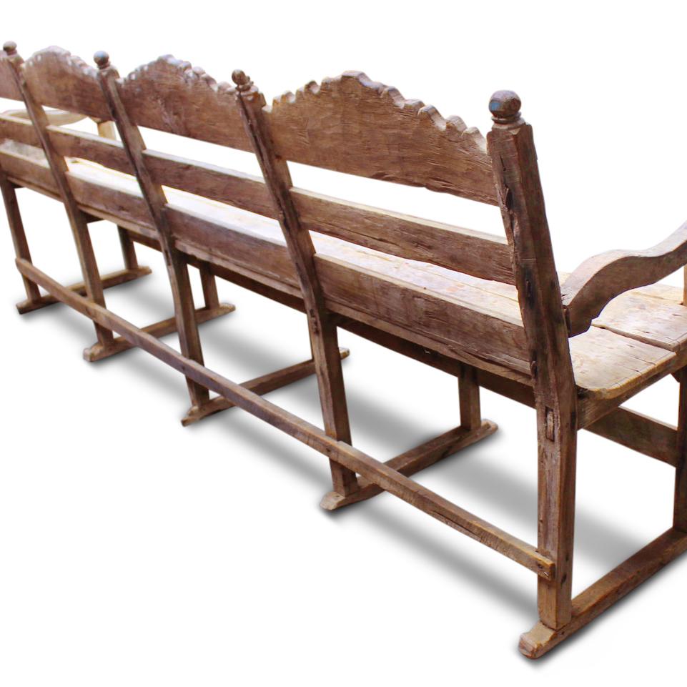 18th Century Indo-Portuguese Teak Bench from Goa In Good Condition In West Hollywood, CA