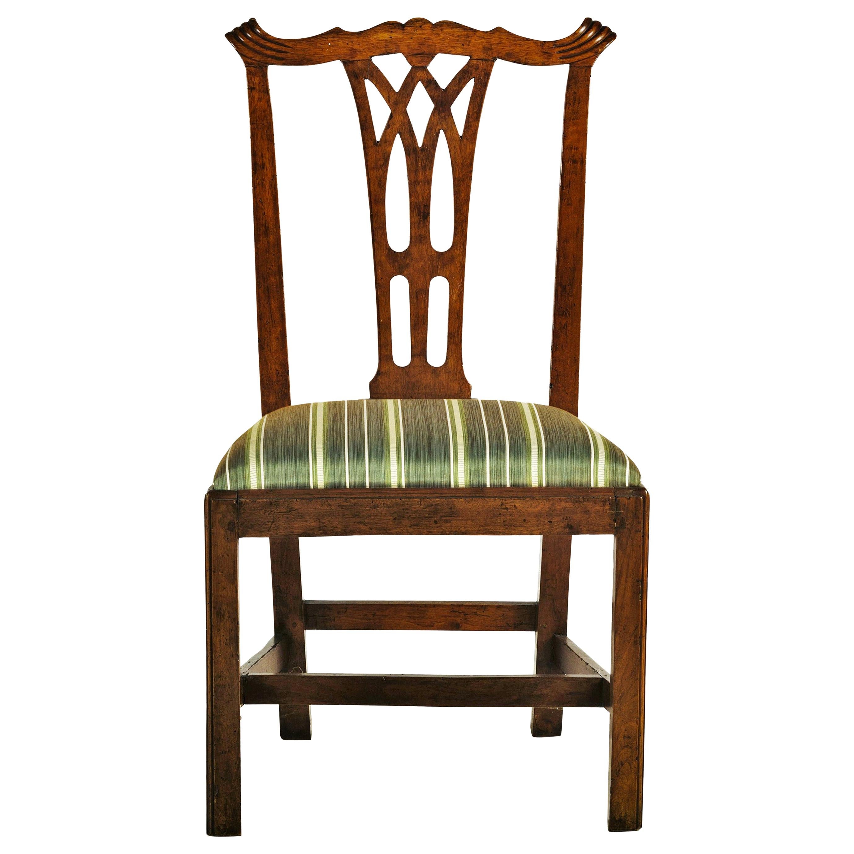 18th Century Ten Italian Carved Walnut Wood Chairs