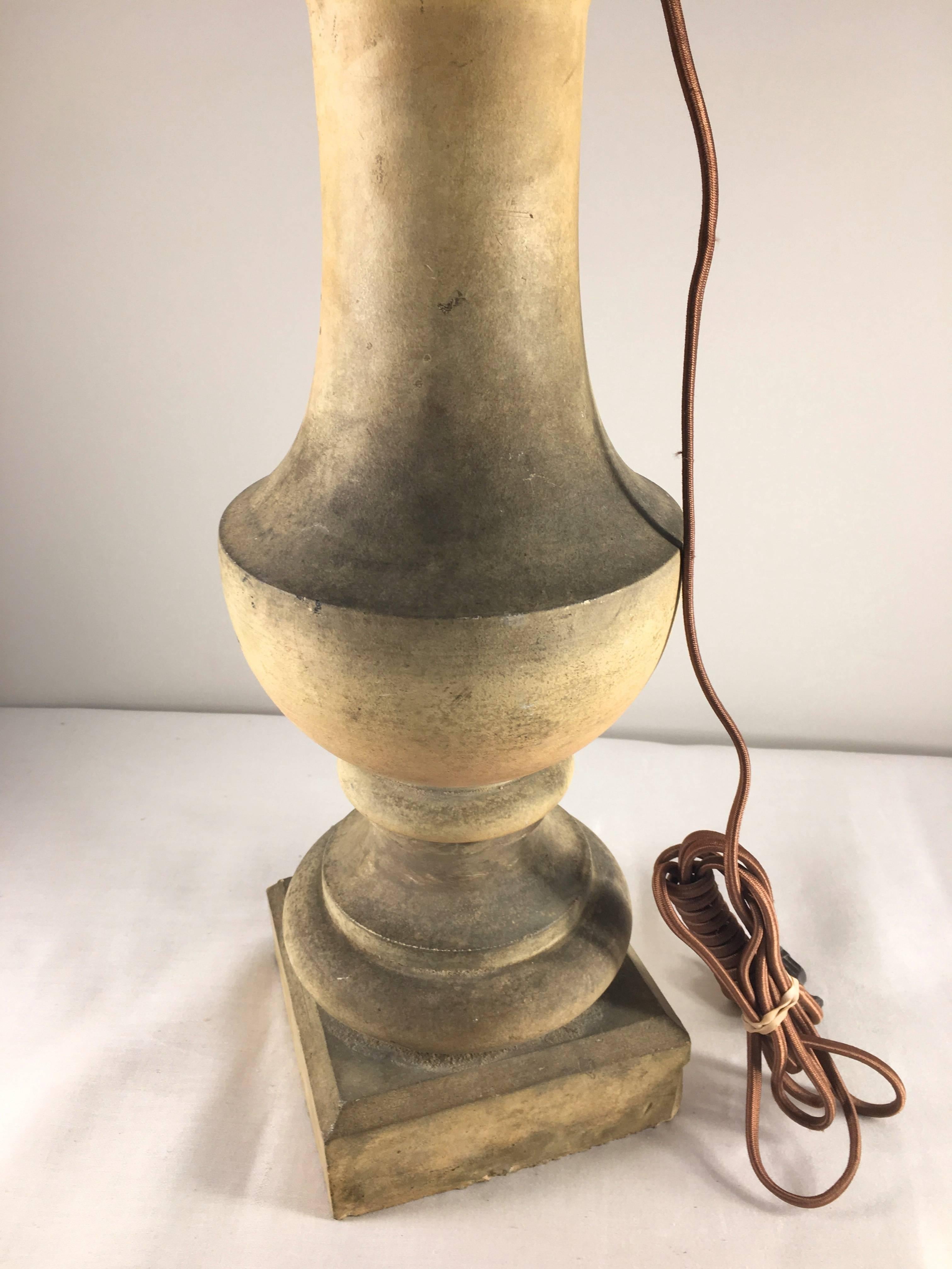 Neoclassical 18th Century Terracotta Baluster Mounted as a Lamp