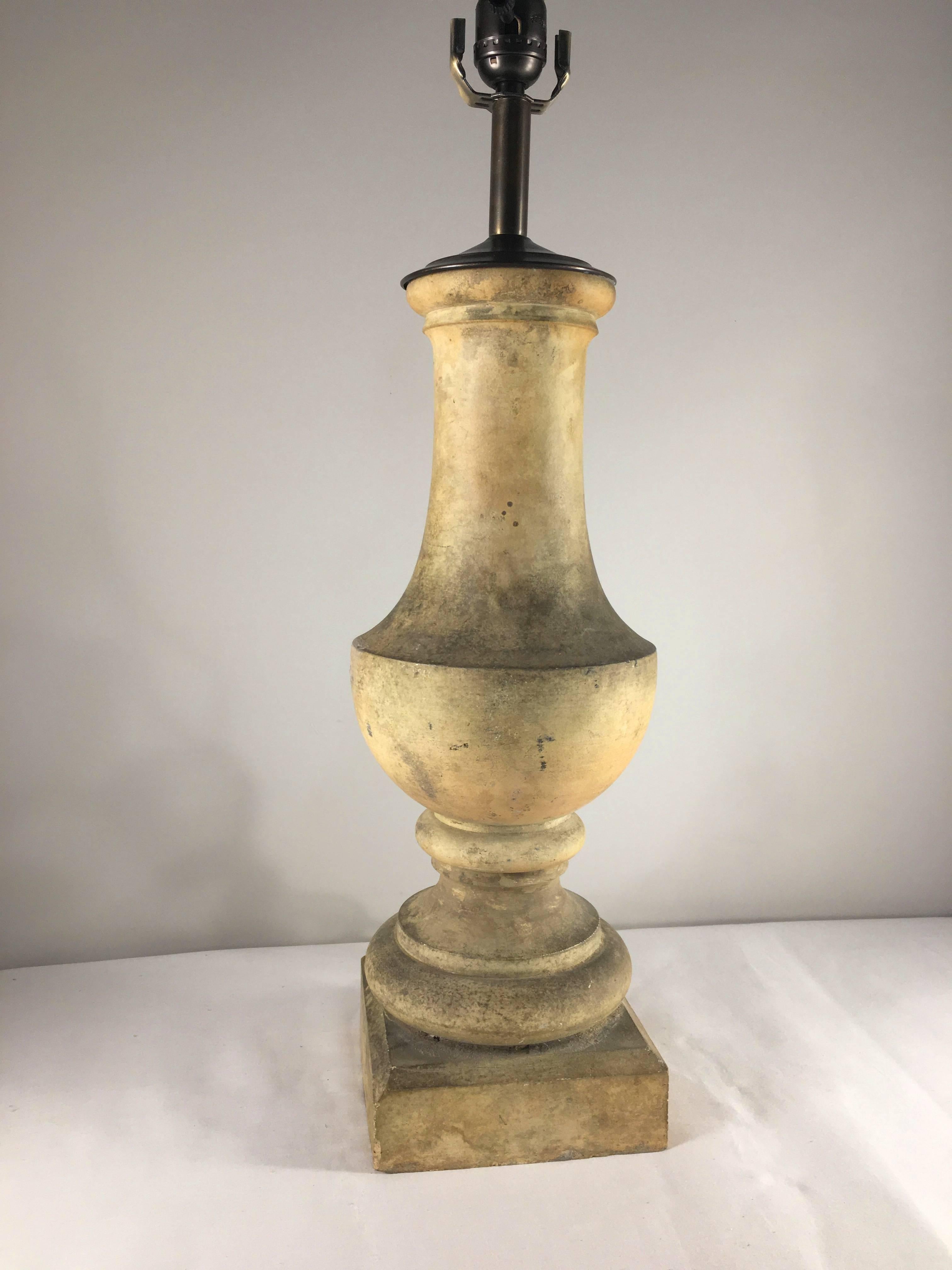 18th Century Terracotta Baluster Mounted as a Lamp 1