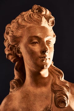 18th Century Terracotta Bust of Young Woman