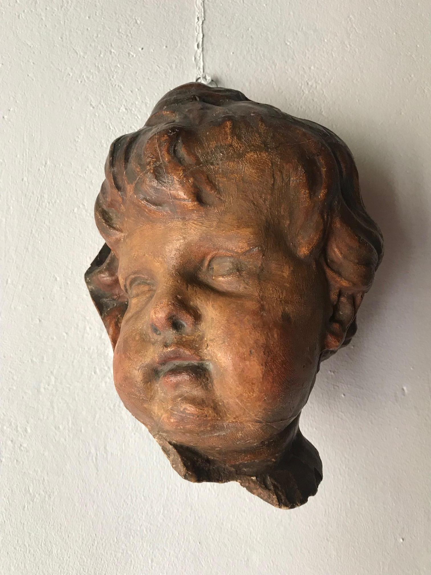 19th Century Plaster cast Cherub Head For Sale 2