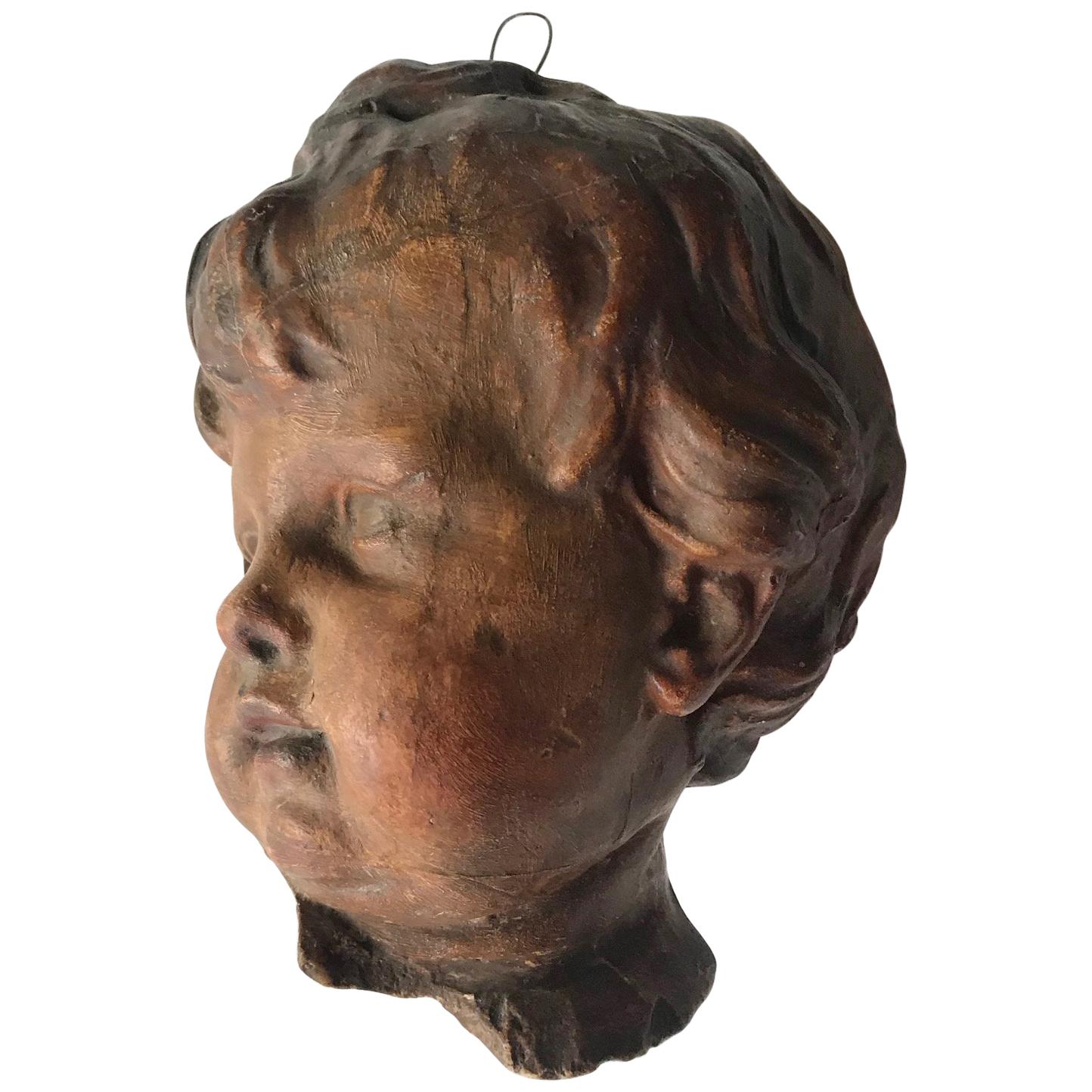19th Century Plaster cast Cherub Head For Sale
