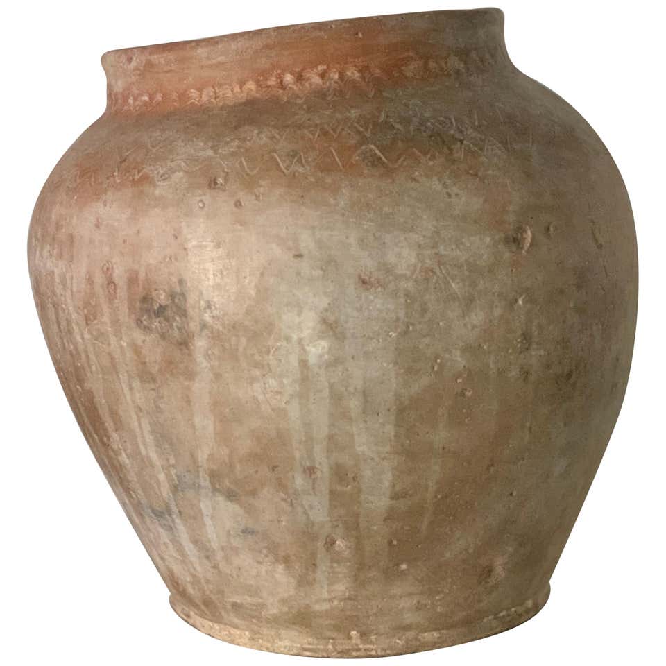 18th Century Terracotta Irregular Handmade Vase Vessel Planter, Spain ...
