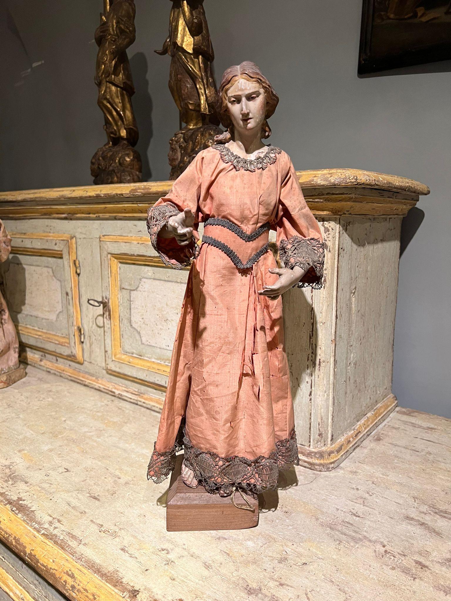 18th Century and Earlier 18th Century Terracotta Statue of a Female Figure For Sale