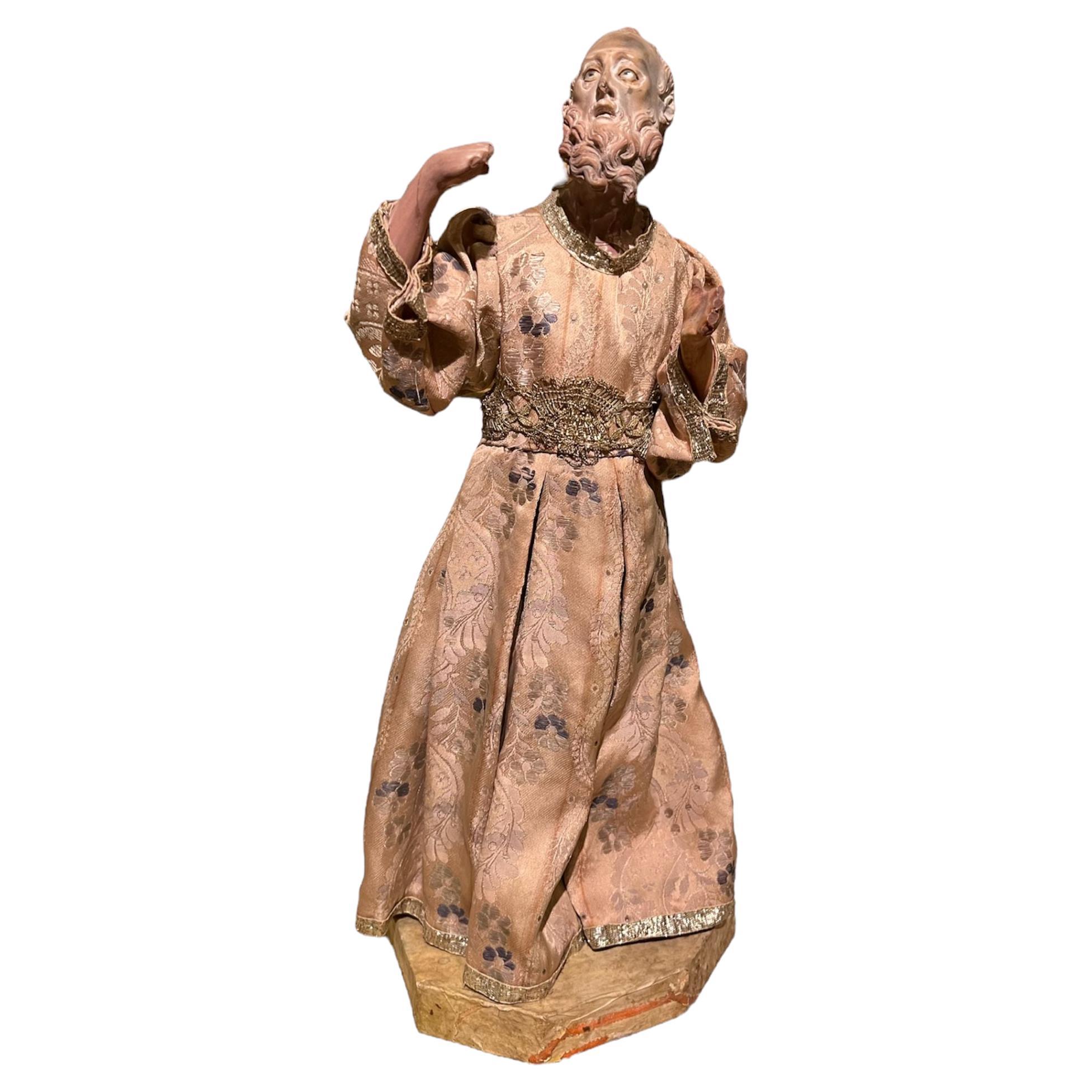18th Century Terracotta Statue of a Male Figure For Sale