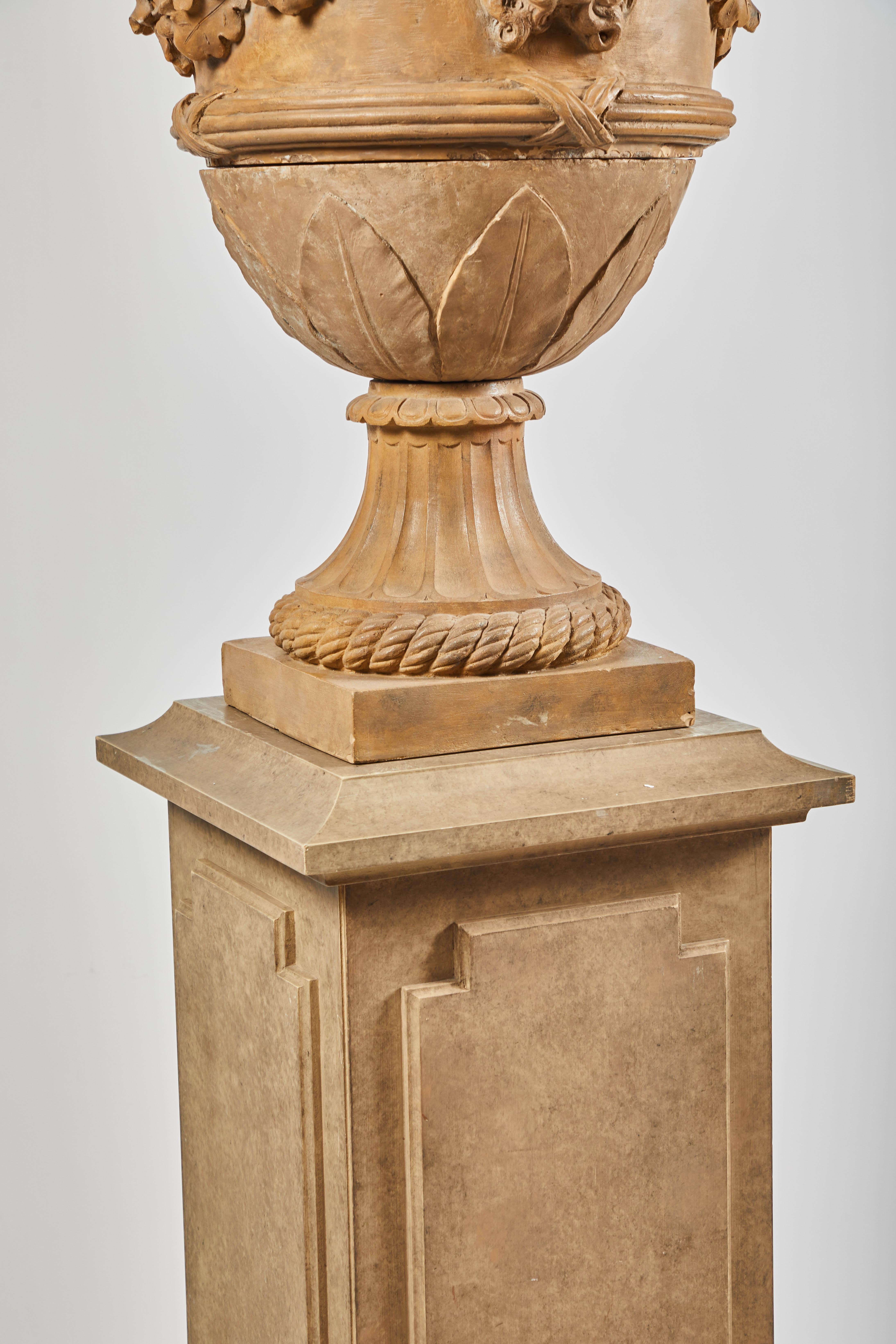 18th Century Terracotta Urns on Pedestals from the Collection of Karl Lagerfeld For Sale 7