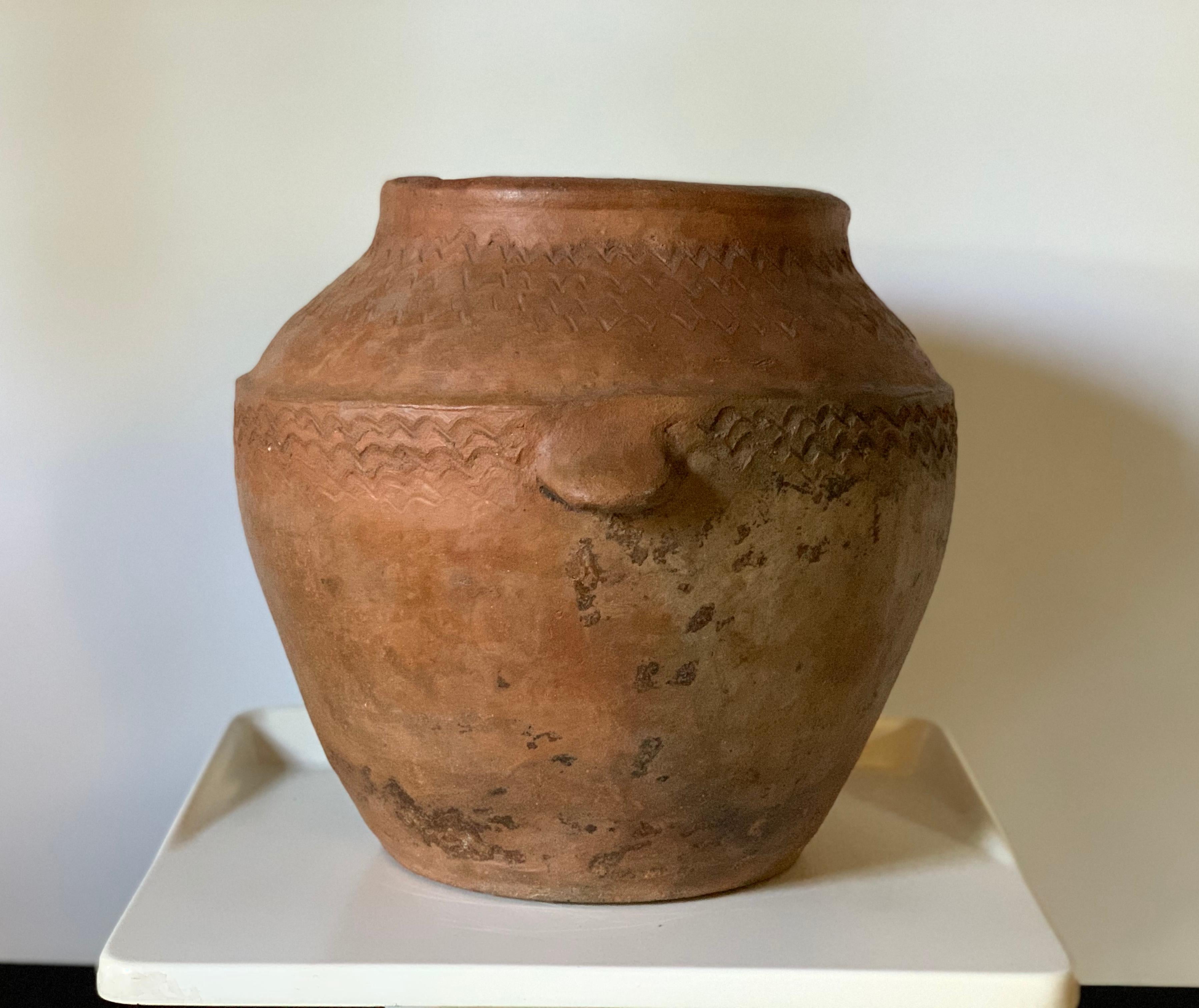 18th Century Terracotta Vessel, Vase, Planter with Two Handles 4