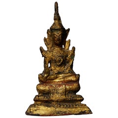 18th Century Thai Gilt Bronze Buddha Statue
