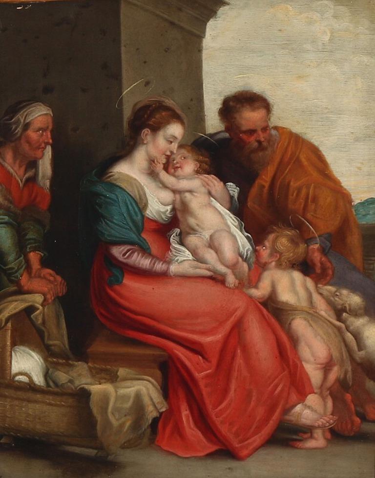 18th century: the Holy Family. Unsigned. Oil on copper.