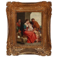 18th Century the Holy Family, Unsigned, Oil on Copper