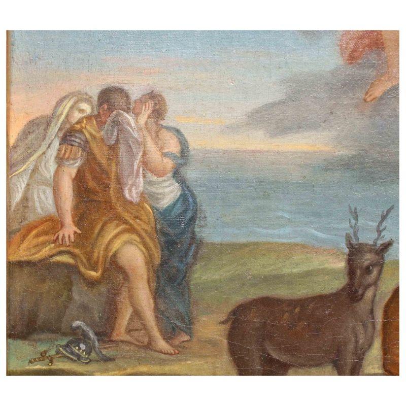 18th Century The Sacrifice of Iphigenia Roma School Painting Oil on Canvas For Sale 3