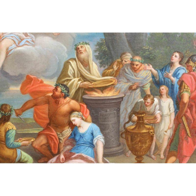 italien Peinture  l'huile sur toile du 18me sicle Le Sacrifice de l'cole de Rome d'Iphigenia en vente