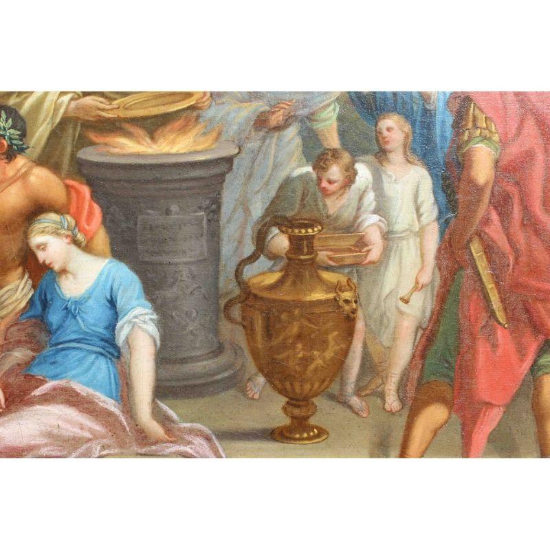 18th Century The Sacrifice of Iphigenia Roma School Painting Oil on Canvas In Good Condition For Sale In Milan, IT
