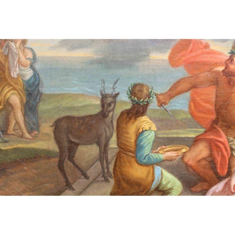Peinture  l'huile sur toile du 18me sicle Le Sacrifice de l'cole de Rome d'Iphigenia en vente 2