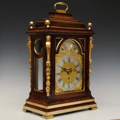 18th Century Thomas Eastland Quarter Chiming Mahogany Bracket Clock
