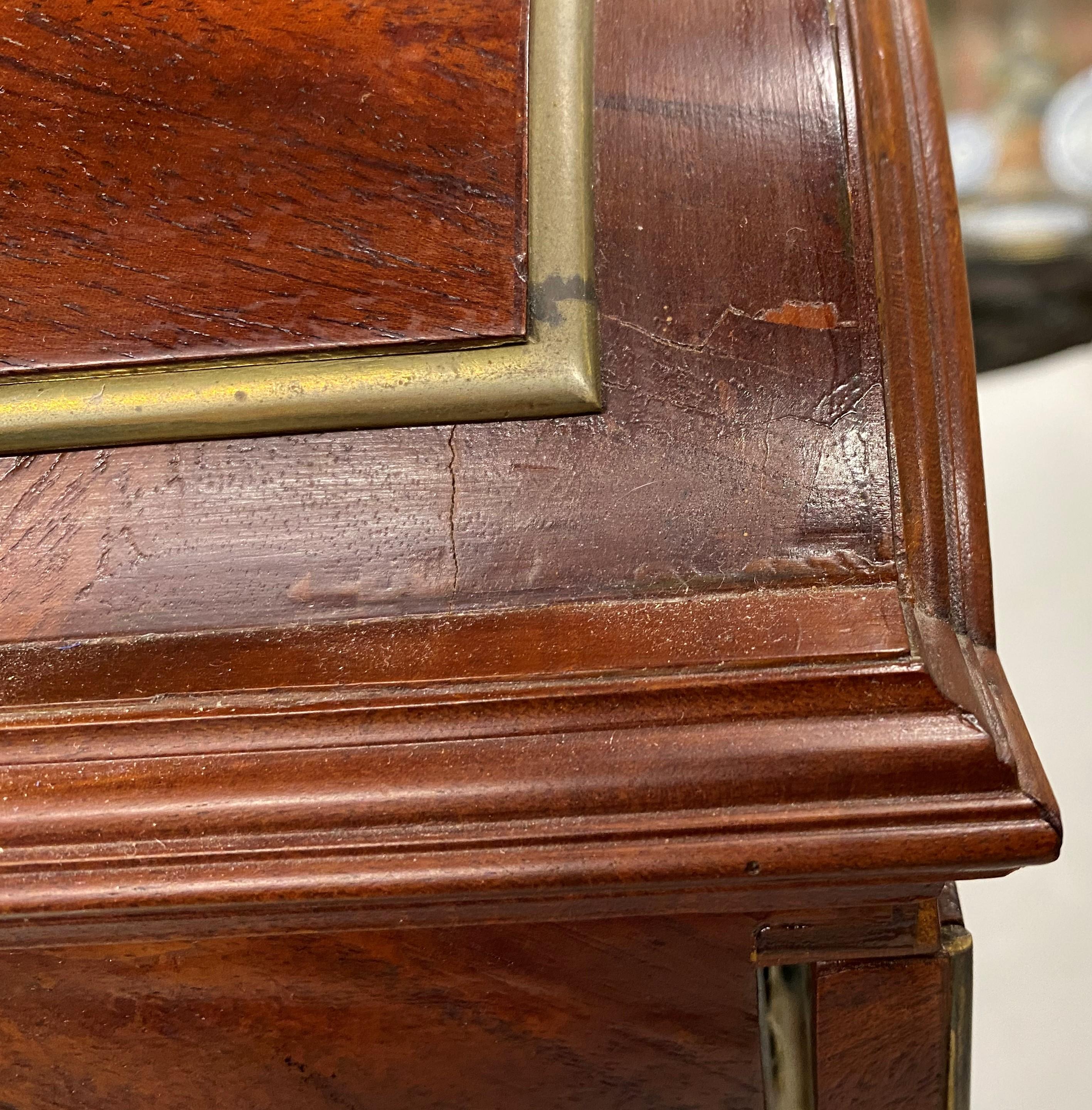 18th Century Thomas Moss, London, Fusee Bracket Clock in Mahogany Case For Sale 4