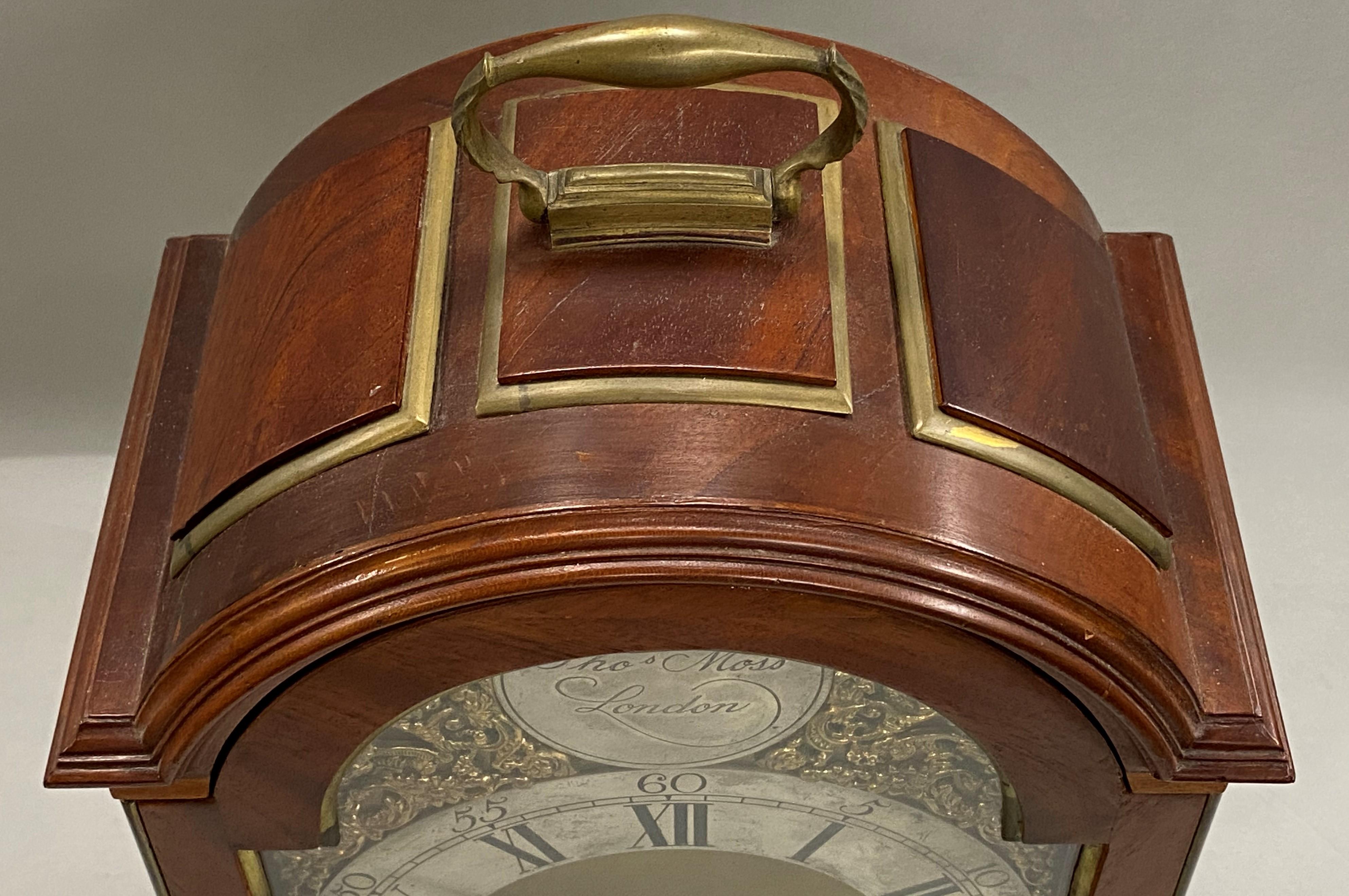 18th Century Thomas Moss, London, Fusee-Armbanduhr in Mahagoni-Etui (Furnier) im Angebot