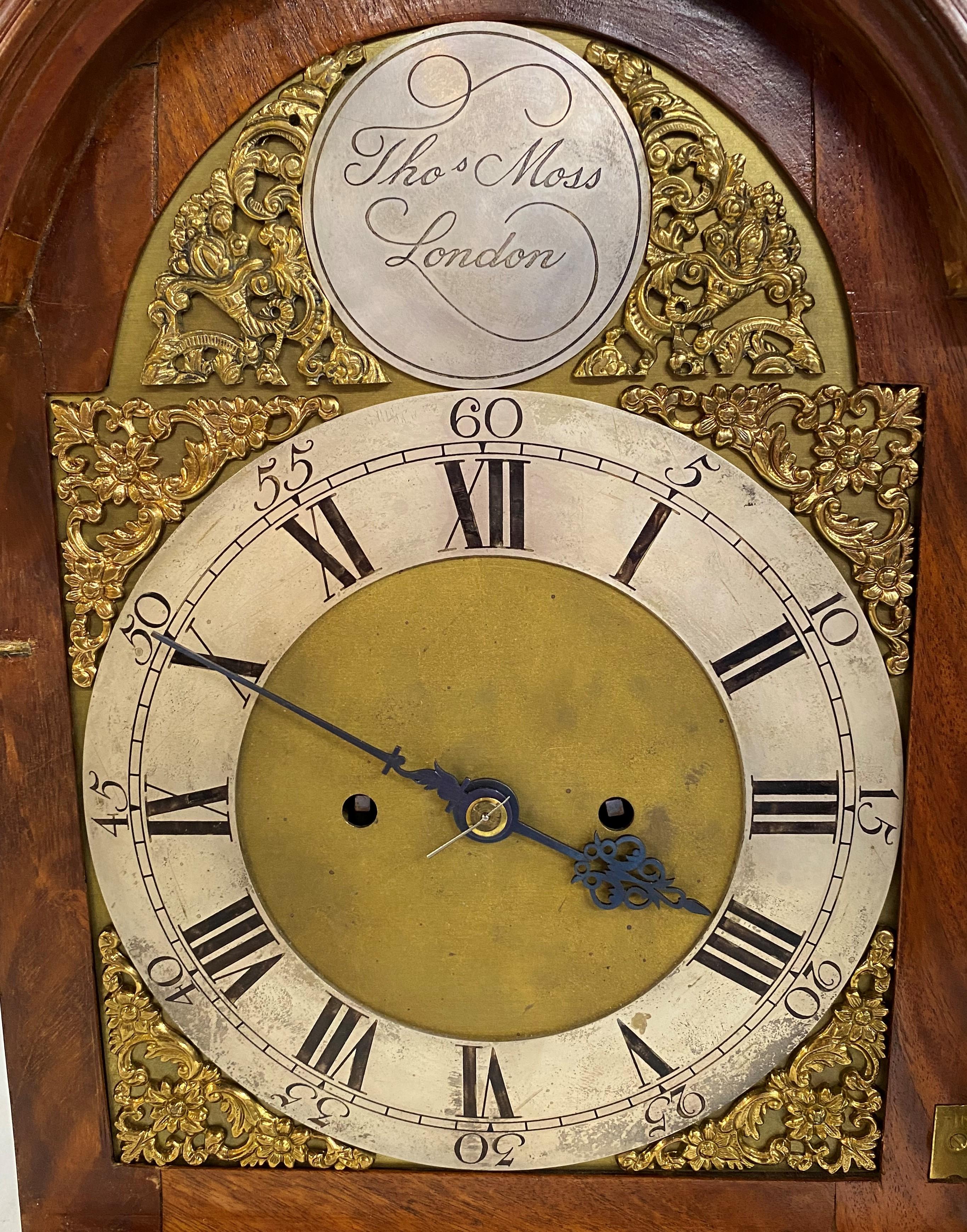 18th Century Thomas Moss, London, Fusee-Armbanduhr in Mahagoni-Etui im Zustand „Gut“ im Angebot in Milford, NH