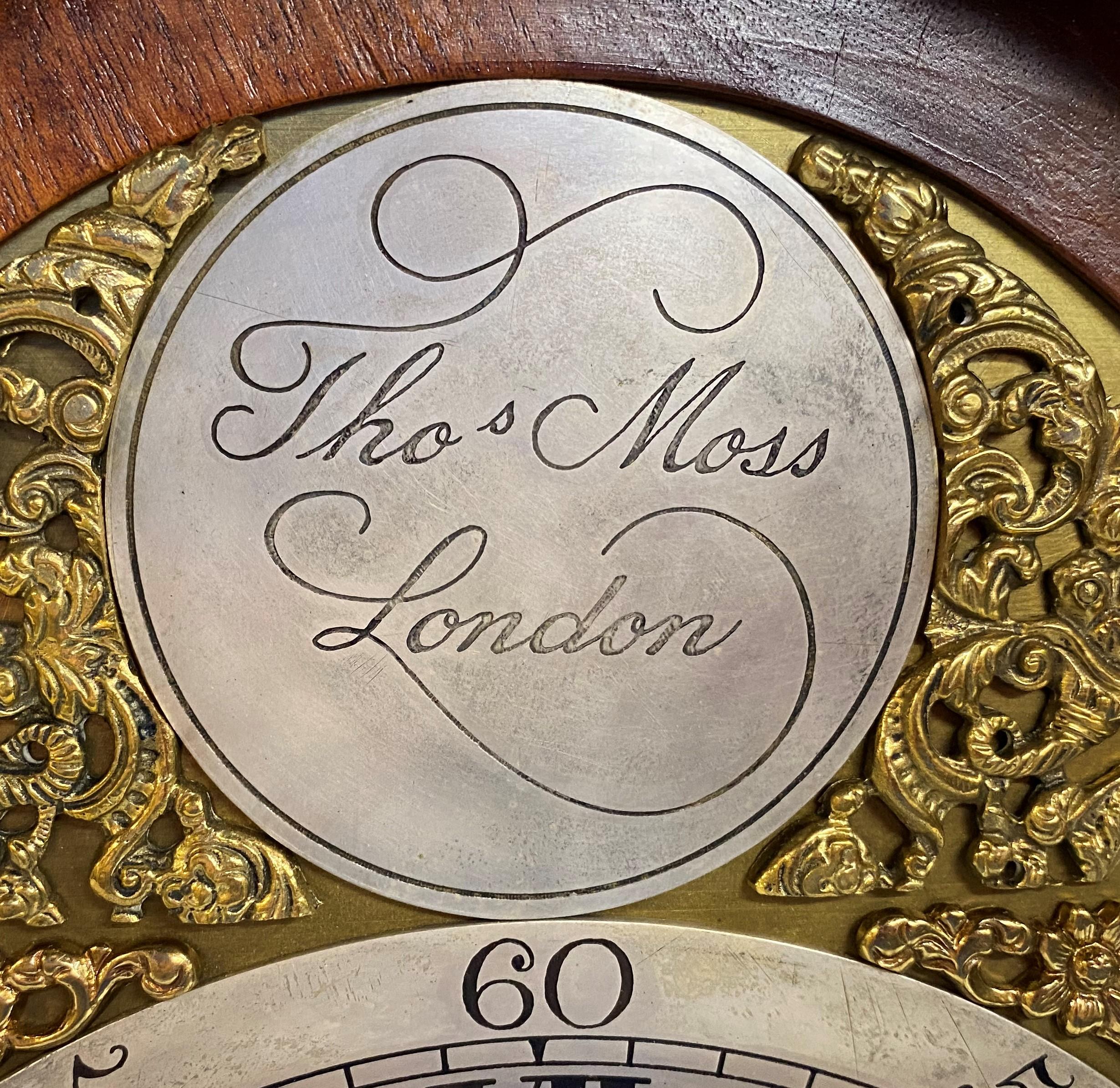 Cast 18th Century Thomas Moss, London, Fusee Bracket Clock in Mahogany Case For Sale