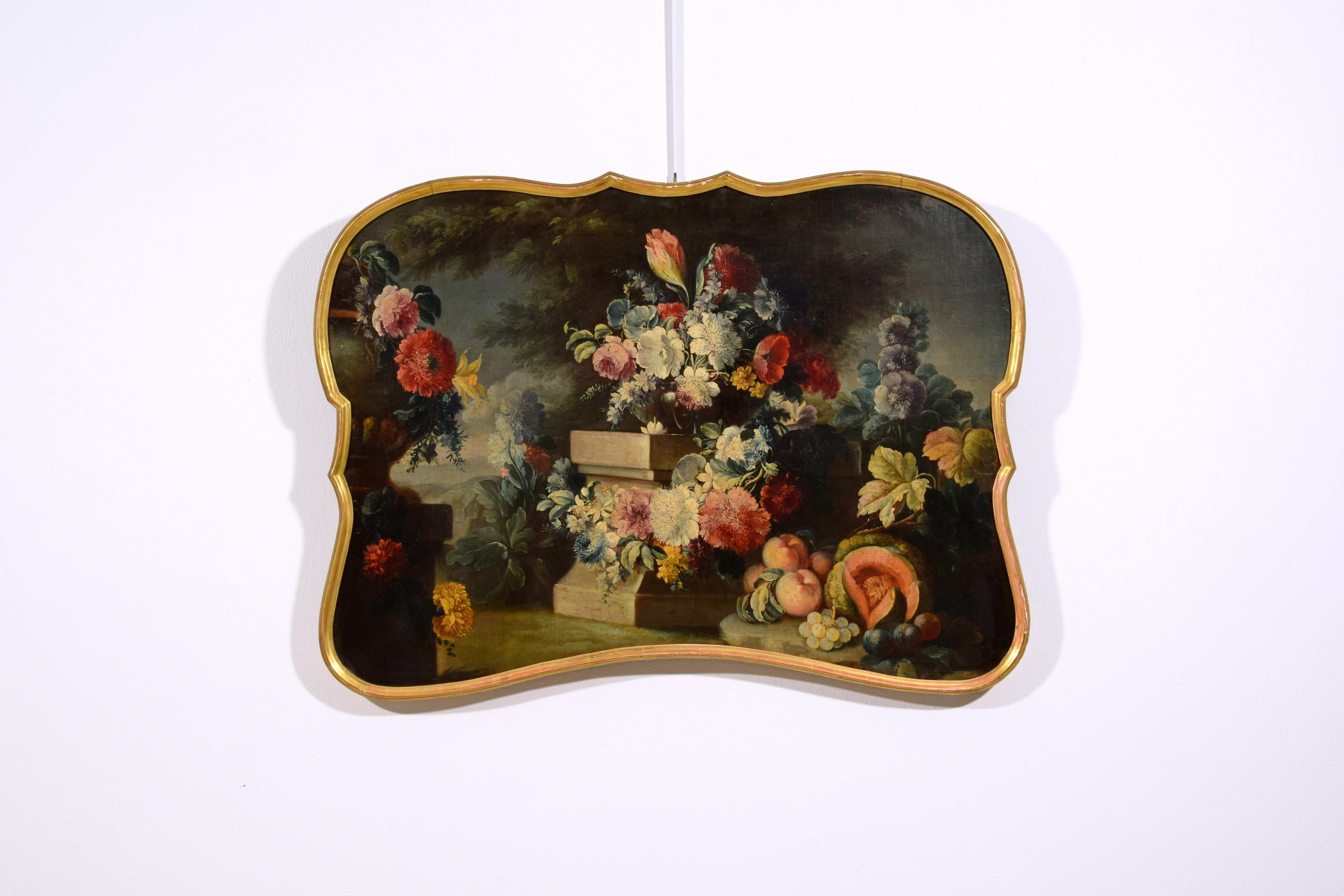 18e siècle, trois peintures italiennes représentant des natures mortes de M. A. Rapous en vente 6