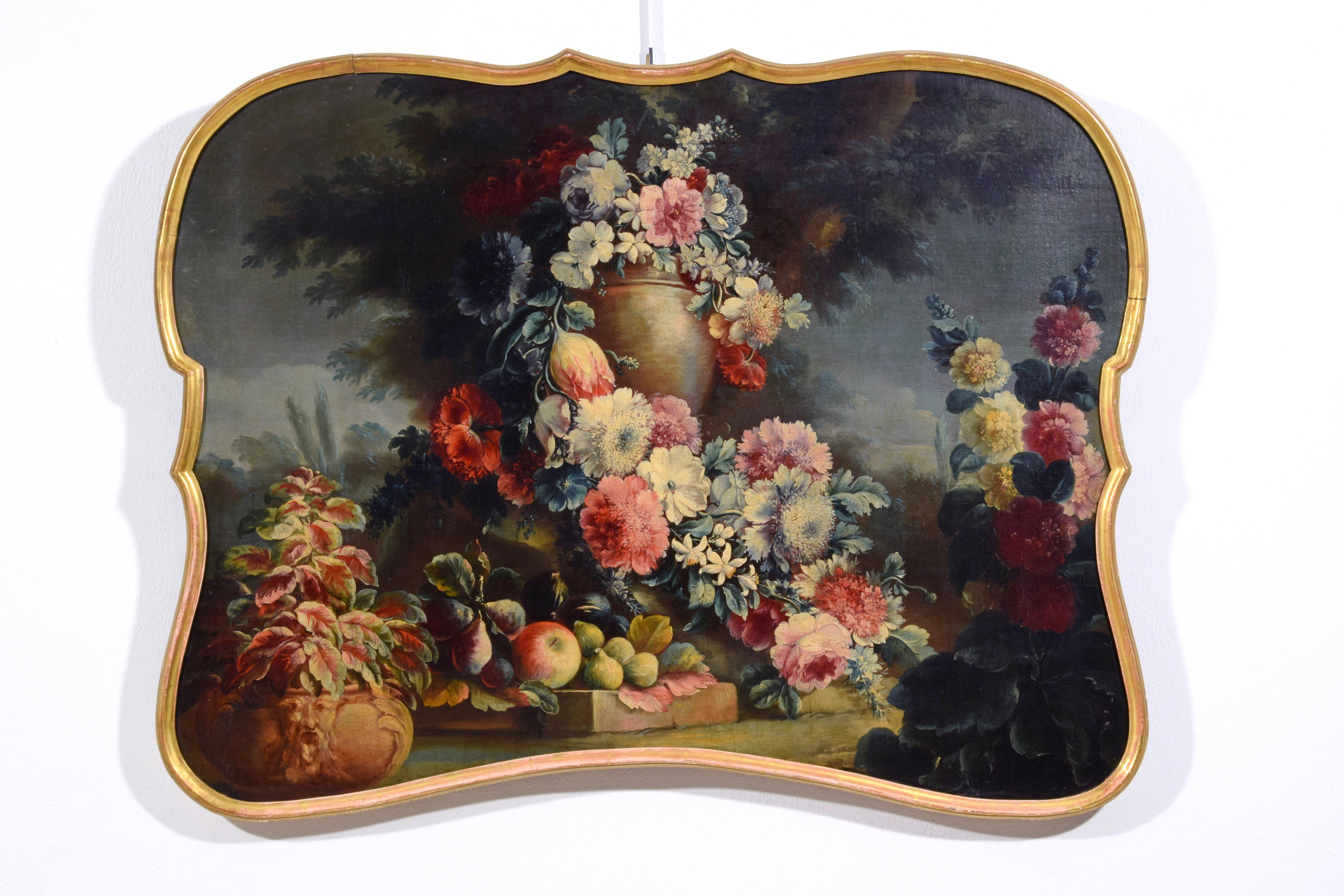Peint à la main 18e siècle, trois peintures italiennes représentant des natures mortes de M. A. Rapous en vente