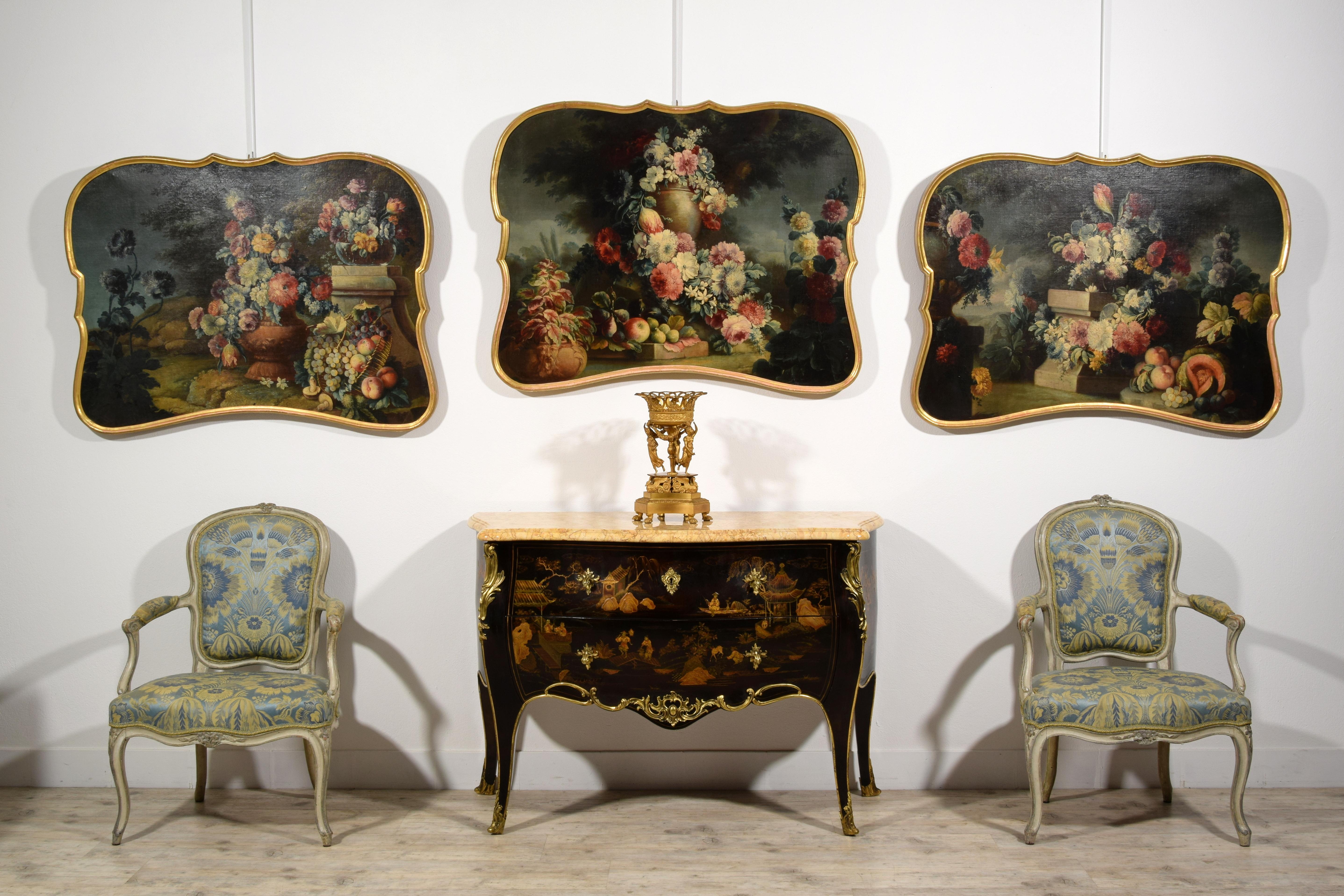 18e siècle, trois peintures italiennes représentant des natures mortes de M. A. Rapous en vente 3