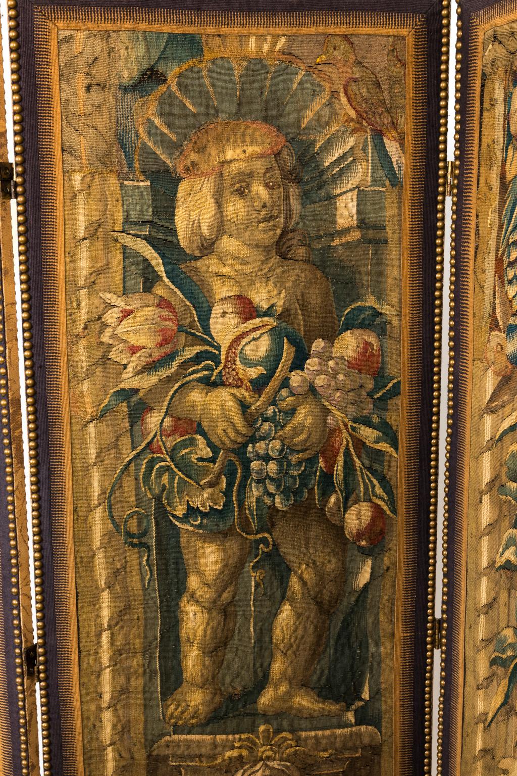 18th Century Three Panel Flemish Tapestry Screen 7