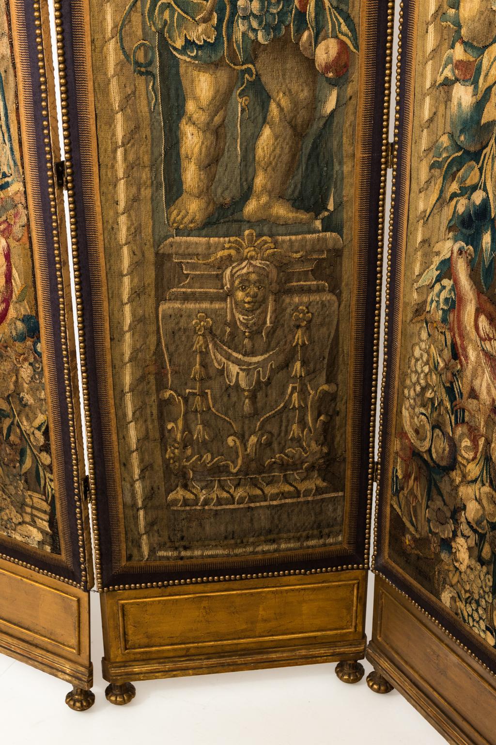 18th Century Three Panel Flemish Tapestry Screen 8