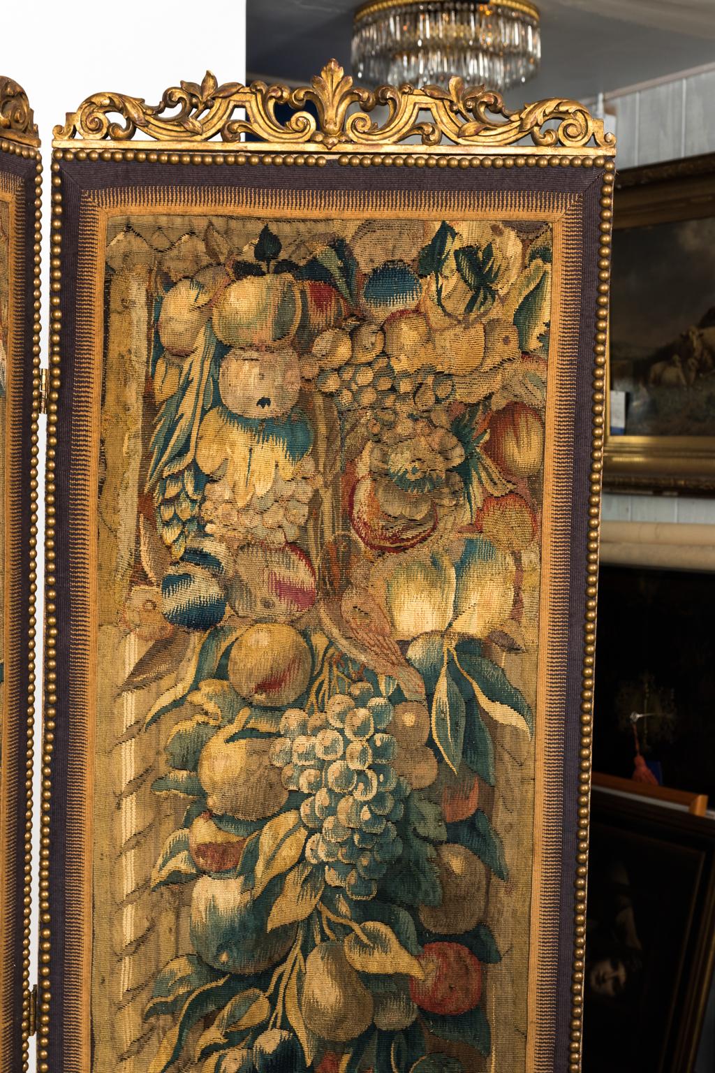 18th Century Three Panel Flemish Tapestry Screen 9