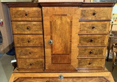18th Century Three Part German Baroque Secretary Desk in Walnut & Fruitwood