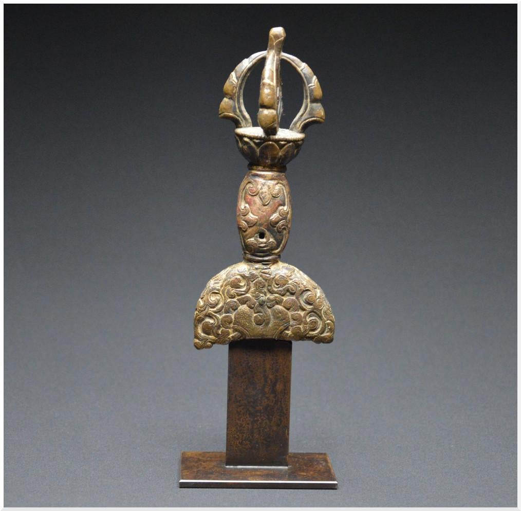 18th Century, Tibet, Important Kartika Handle, Bronze Formerly Gilded 1