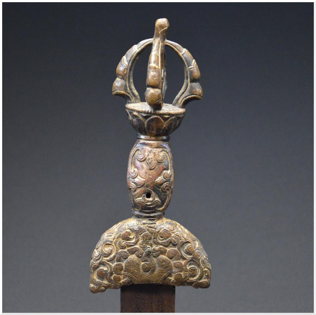 18th Century, Tibet, Important Kartika Handle, Bronze Formerly Gilded 2