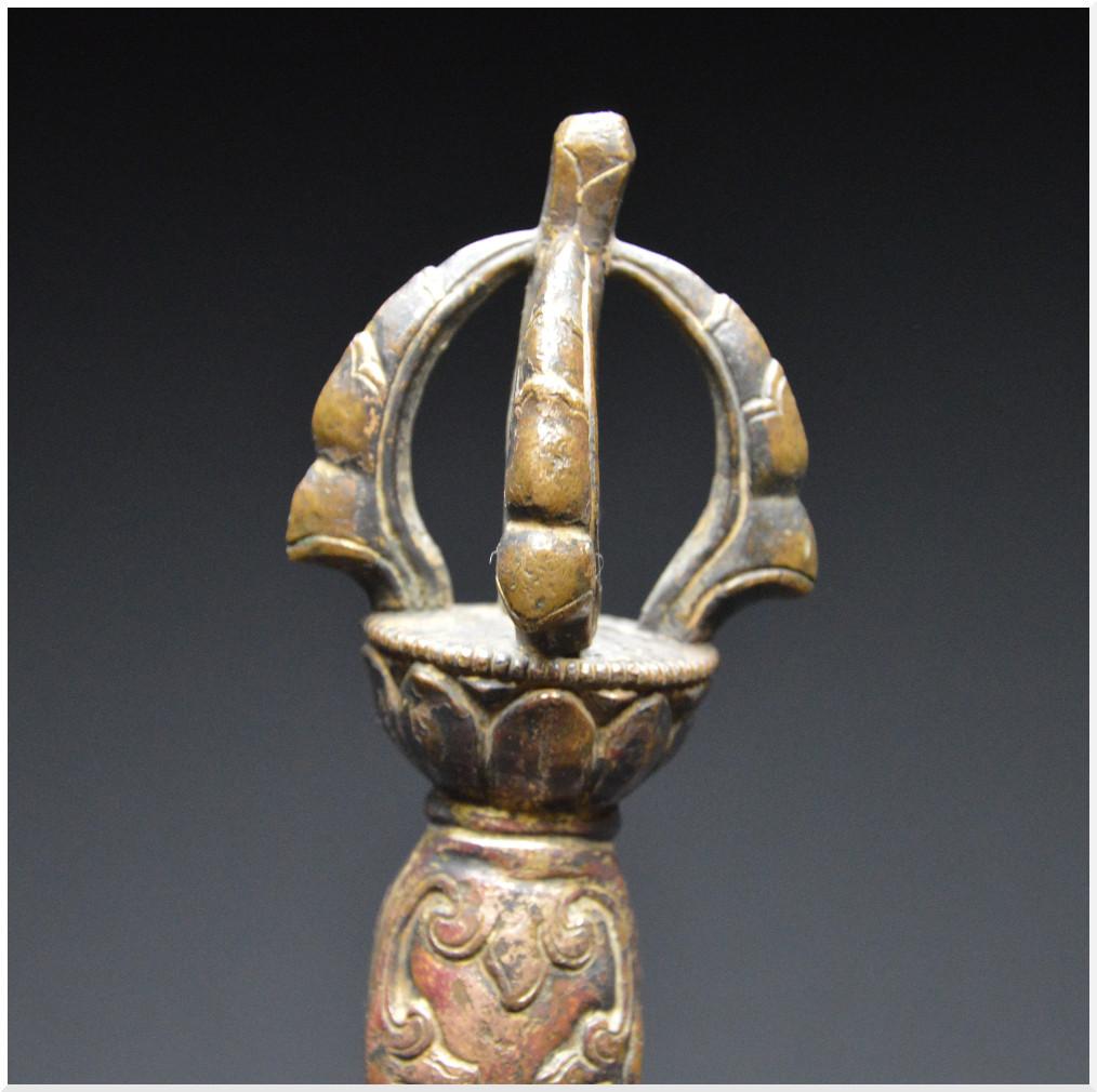 18th Century, Tibet, Important Kartika Handle, Bronze Formerly Gilded 4