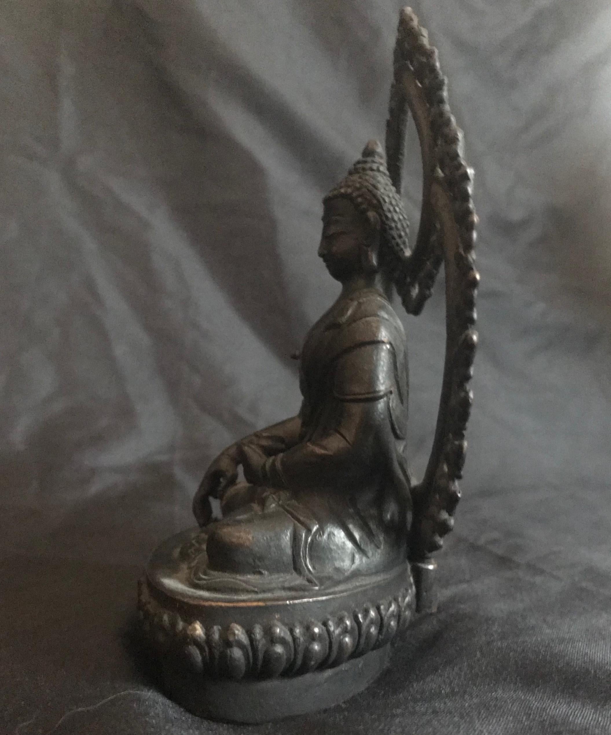 Cast 18th Century Tibetan Bronze Shakyamuni Buddha
