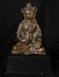 18th Century Tibetan Cast Bronze Buddha Sculpture with Asymmetrical Design