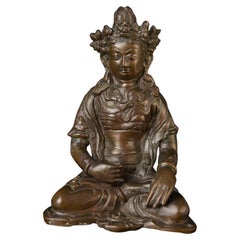18th Century Tibetan Cast Bronze Buddha Sculpture with Asymmetrical Design