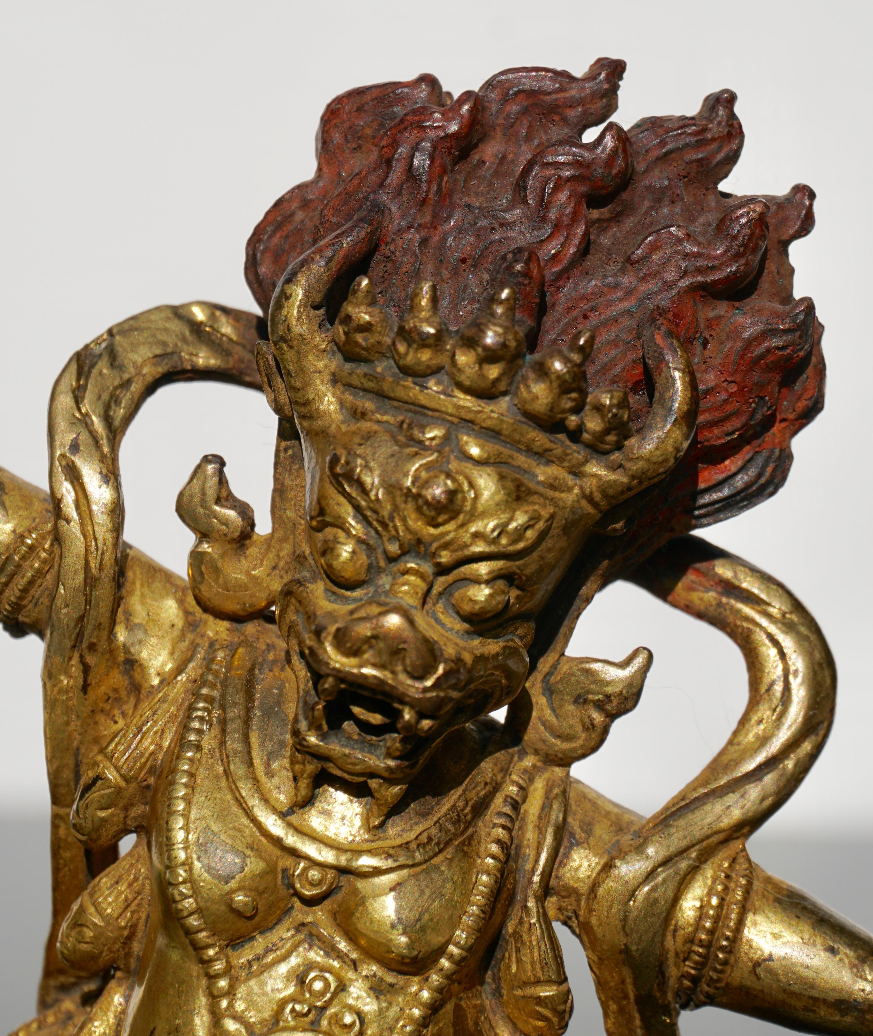 18th Century Tibetan Gilt Bronze of Yama Dharmaraja Buddha 1