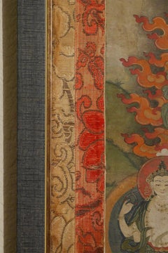 18th Century Tibetan Thangka, Finely Painted Deity, Museum Framed Art