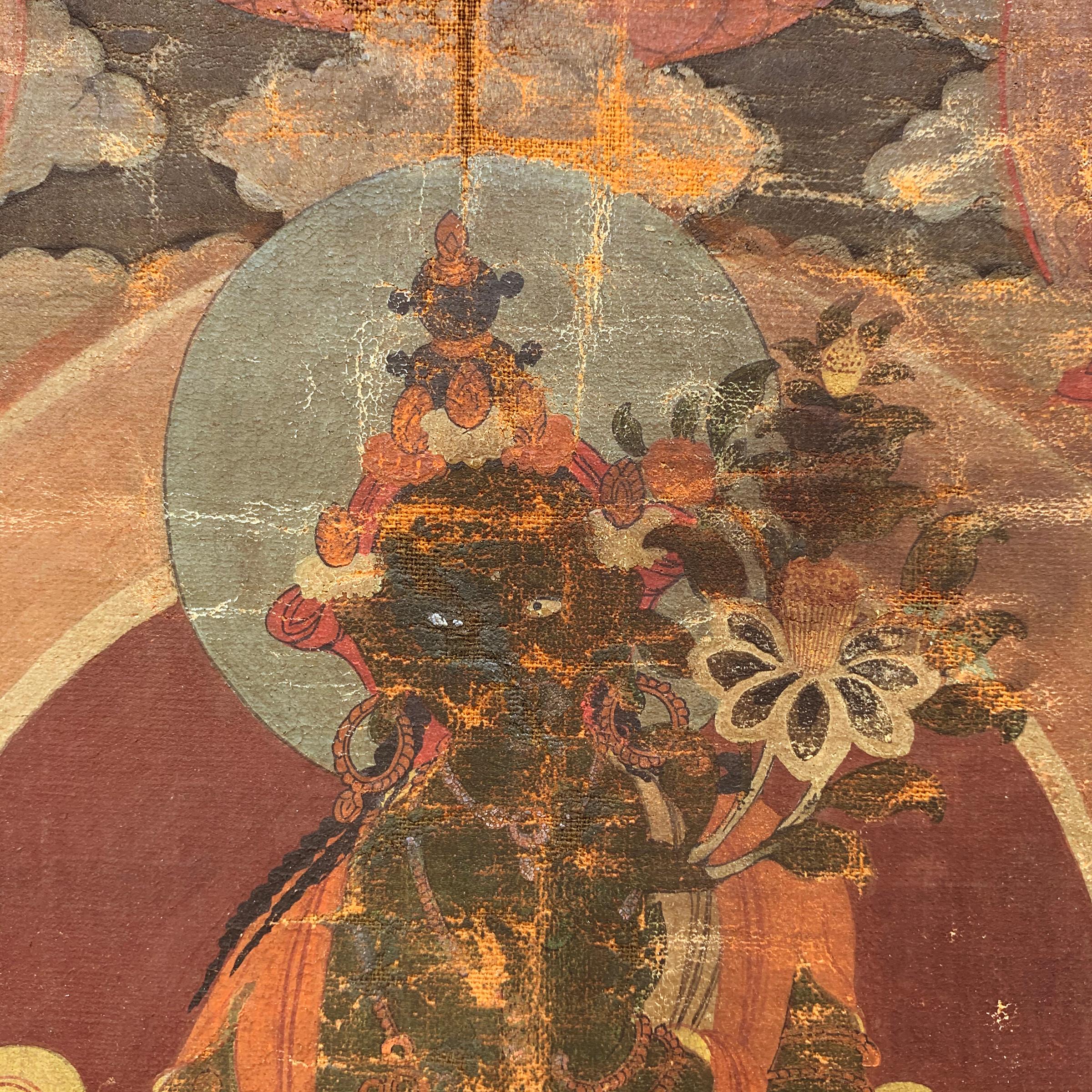 Tibétain Peinture tibétaine Thangka du 18e siècle en vente