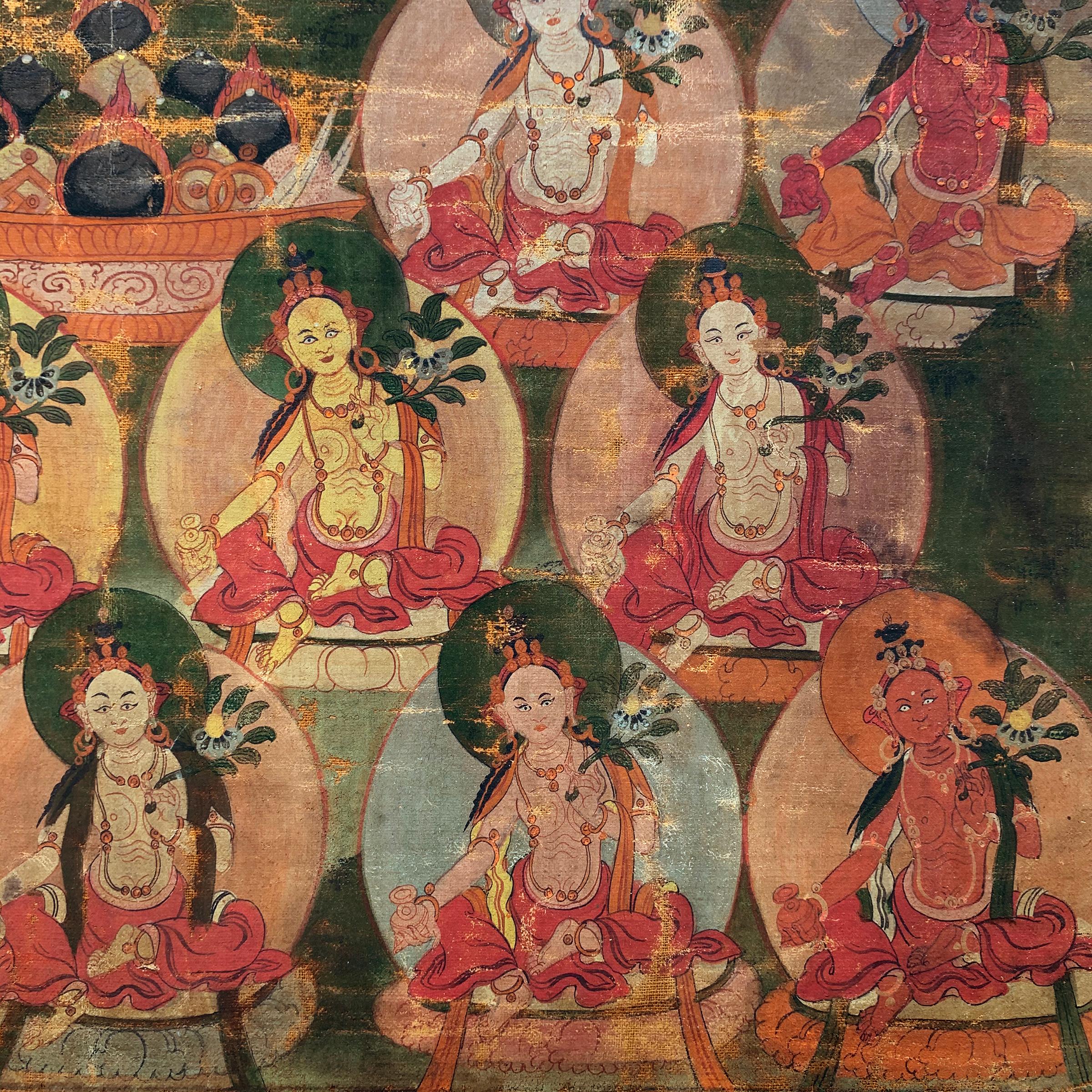 Tibétain Peinture tibétaine Thangka du 18e siècle en vente
