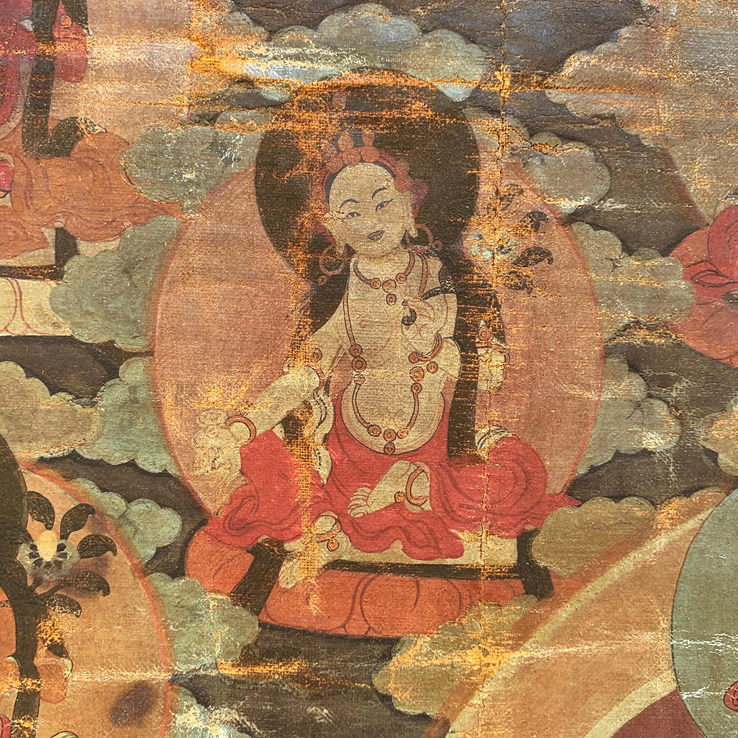 XVIIIe siècle et antérieur Peinture tibétaine Thangka du 18e siècle en vente