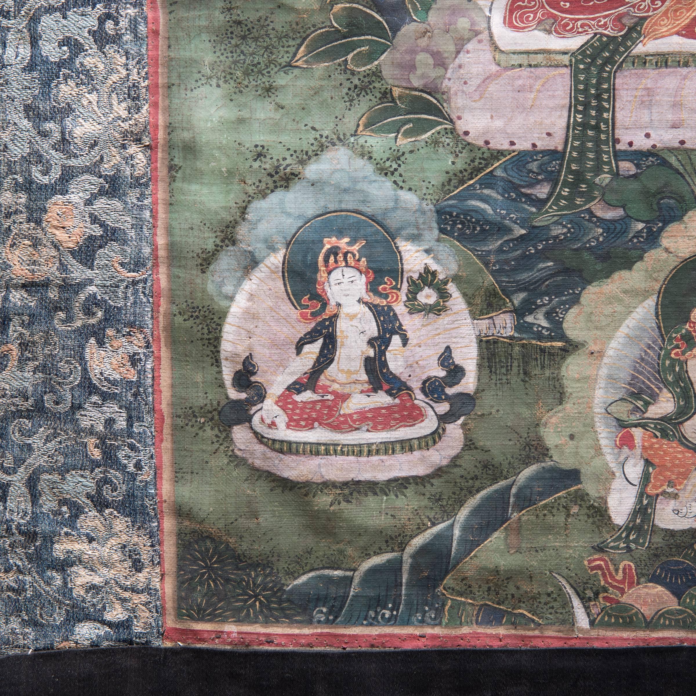 thangka tibétain du 19ème siècle d'Amitayus Bon état à Chicago, IL