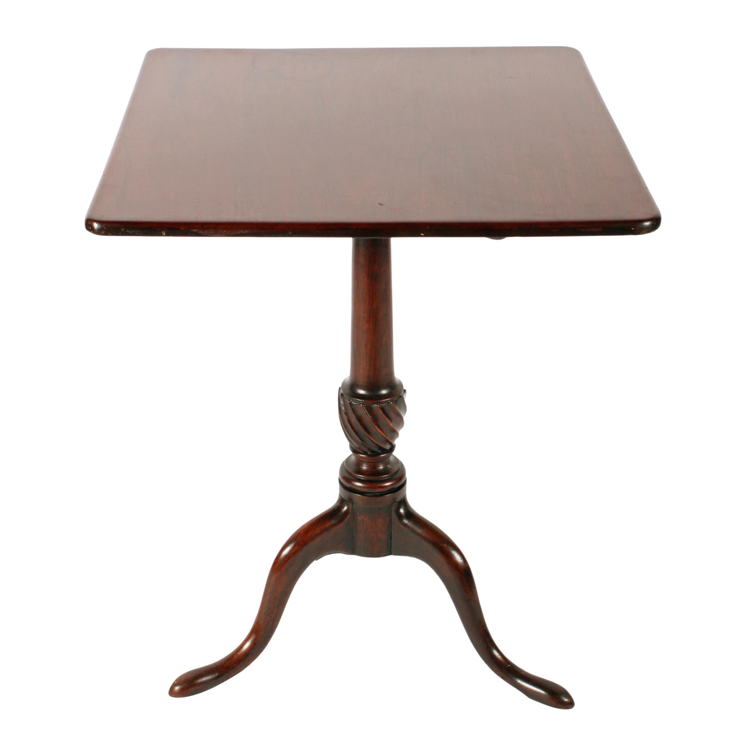 English 18th Century Georgian Mahogany Tip Top Tripod Table For Sale