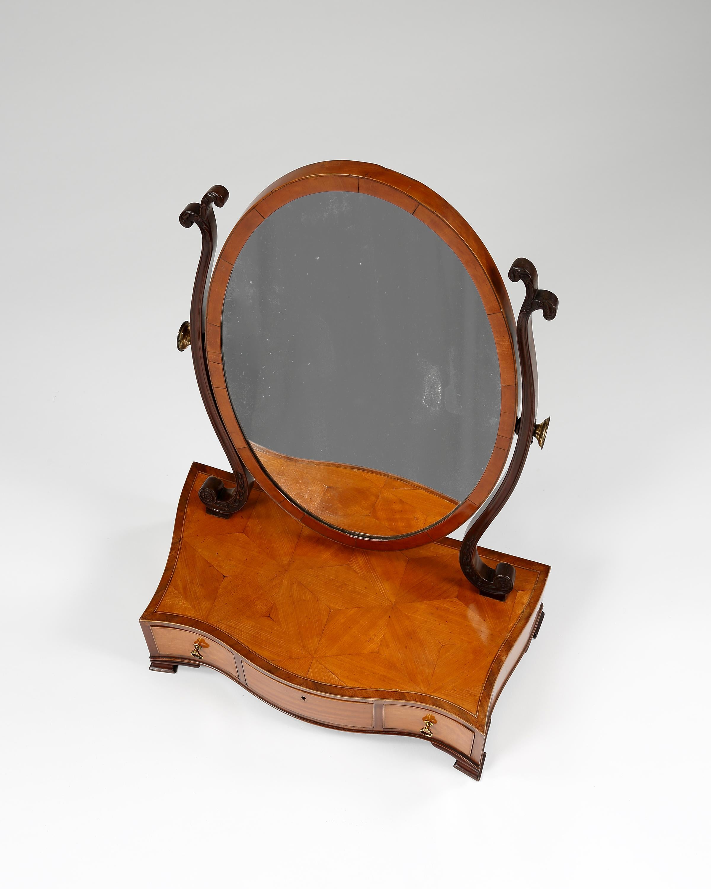 English 18th Century Toilet Mirror For Sale