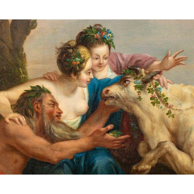 French 18th Century Transformation of Io into a Heifer Painting Oil on Panel 