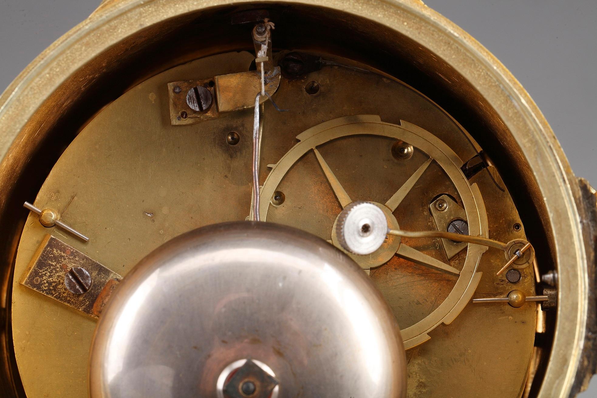 18th Century Transition Gilt Bronze and Marble Pendulum Clock 14