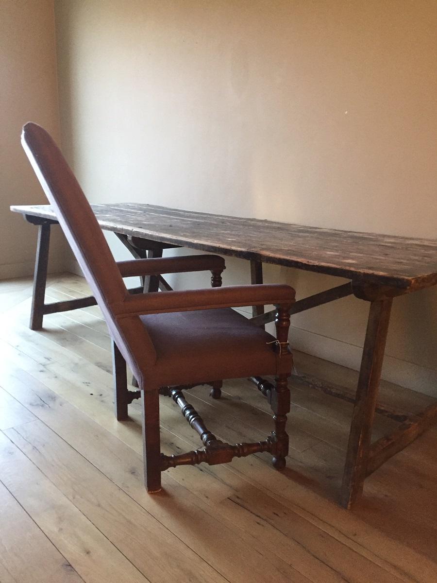 18th Century Trastle Table In Good Condition In Vosselaar, BE
