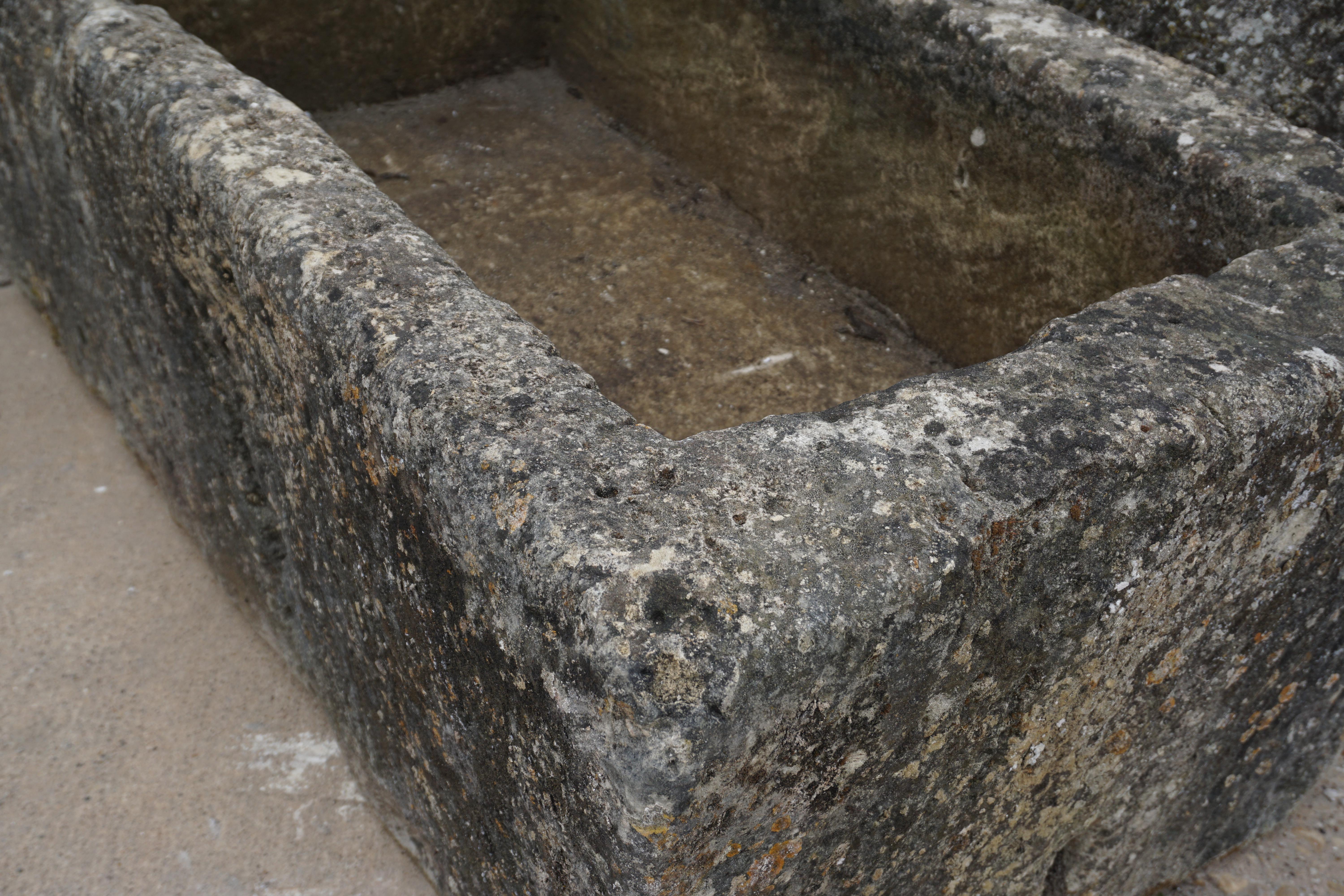 A sturdy rectangular trough from the 1700s, France.